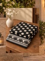 Black Polka Dot Unstitched 2PC - Image 2