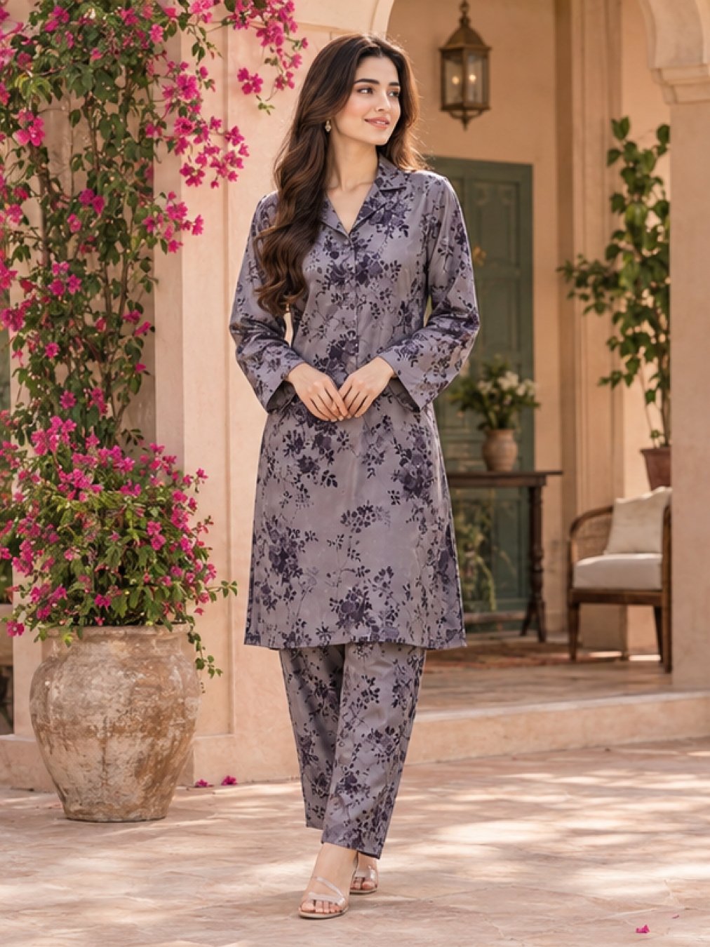 8 Lavender Mist Unstitched 2PC - Image 1